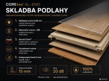 Unikátní vrstvená skladba podlahové krytiny COREtec XL-END