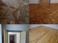 Renovace mozaikové a prkenné podlahy