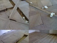 Renovace mozaikové a prkenné podlahy, stav před renovací